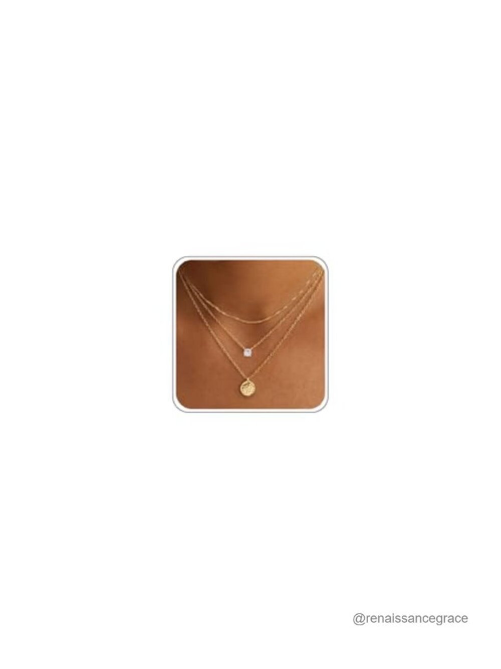 Layered Coin Pendant Necklace Set, 14K Gold Plated, Dainty Stack, Adjustable